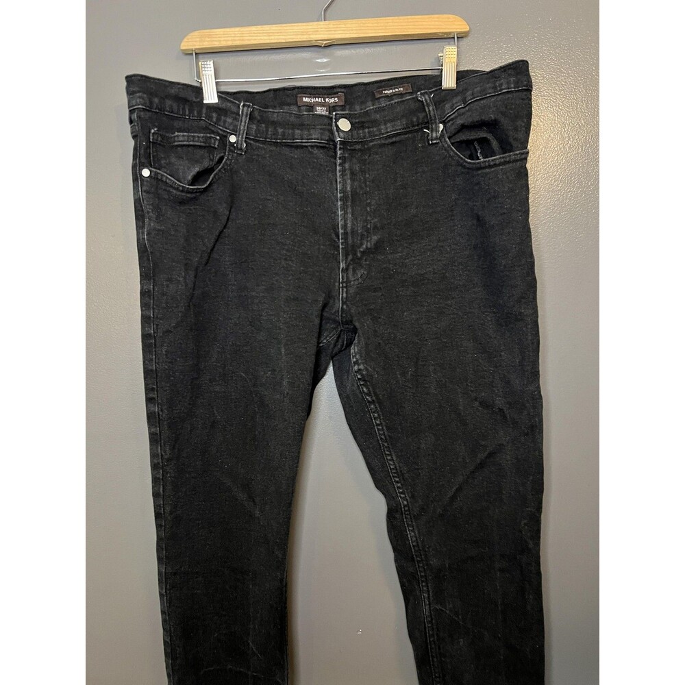 Michael Kors Jeans Mens 38x32 Black Parker Slim Fit Stretch Denim Pants